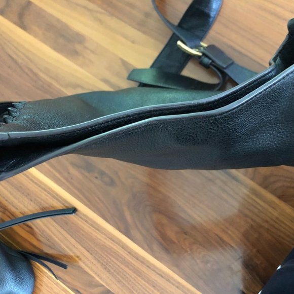 Rebecca Minkoff Lima Hobo Black Suede Leather Crossbody Bag w/o Fringe - Picture 9 of 12